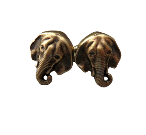 Handmade Oxidized Brass Elephant Cuff Links