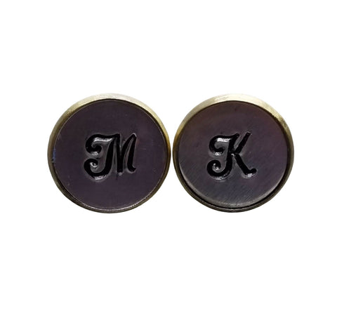 Handmade Hand-Stamped Personalized Initial Monogram Cuff Links - Gifts For Him